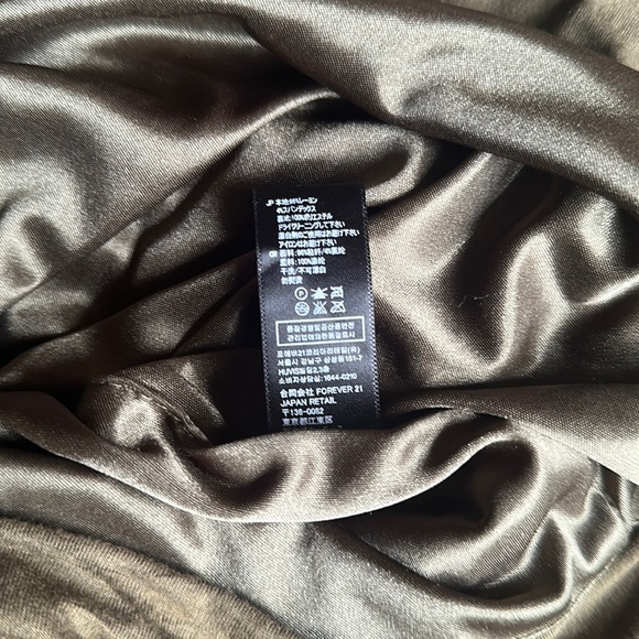 Forever 21 | Army Green One Shoulder Bat Wing Rouched Mini Dress Size Medium - Picture 5 of 5